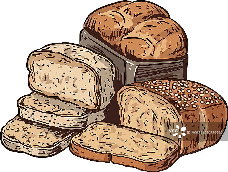 健康膳食有机面包和小吃图片素材