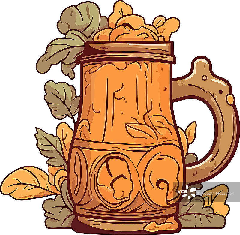 秋叶啤酒杯图片素材