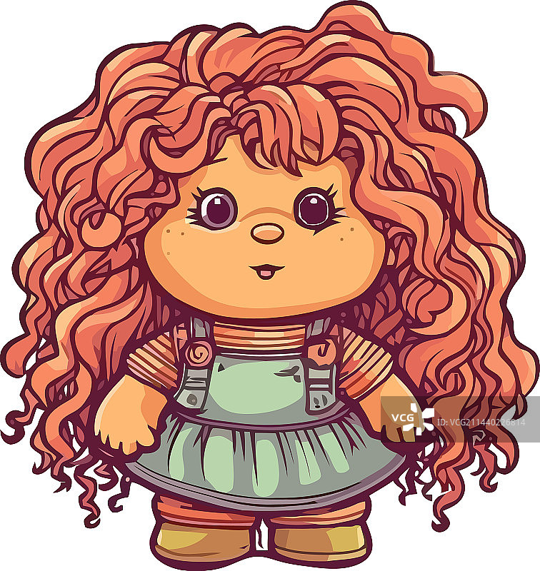 快乐的卷发娃娃图片素材