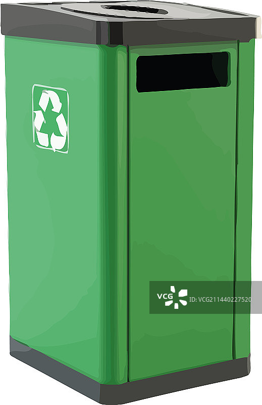 绿色回收垃圾桶图片素材