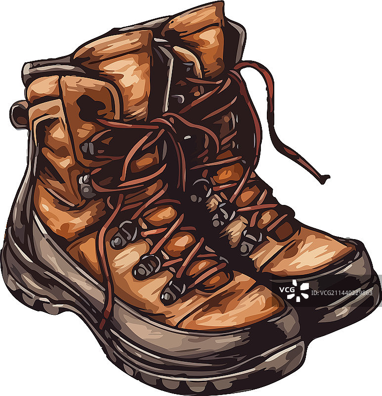 男士皮革登山靴图片素材