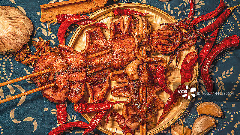 铁板鱿鱼创意摄影图片素材