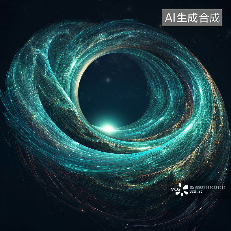 【AI数字艺术】圆形螺旋旋转的流线光线图片素材