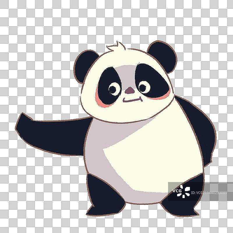 大熊猫插画表情包-给我，我想要图片素材