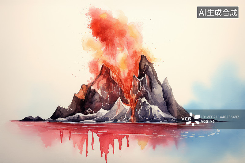 【AI数字艺术】火山喷发概念图片素材