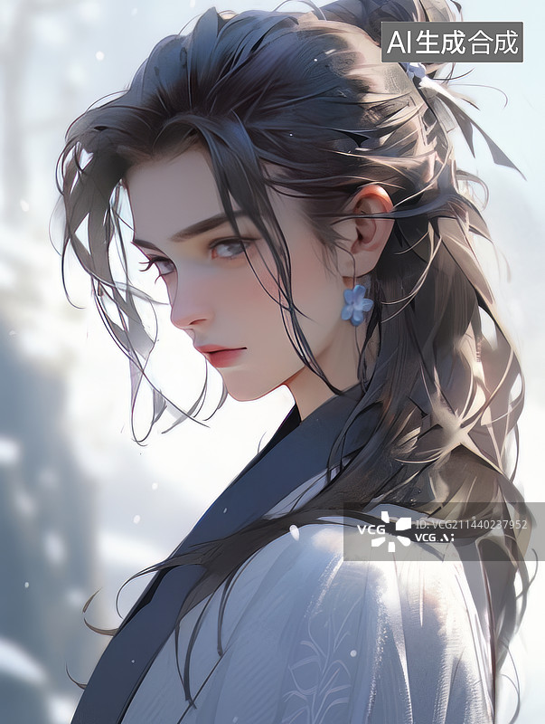 【AI数字艺术】古装古风漫画男性武侠角色图片素材