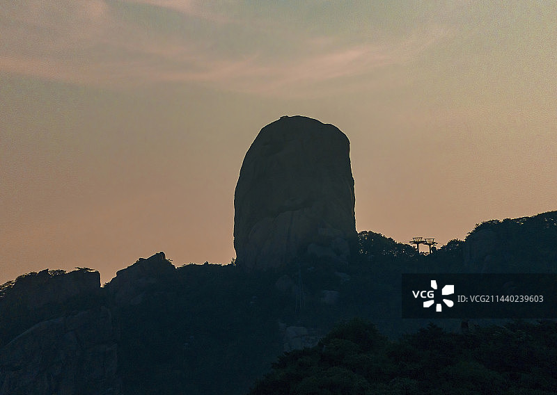 全景五莲山落日晚霞图片素材