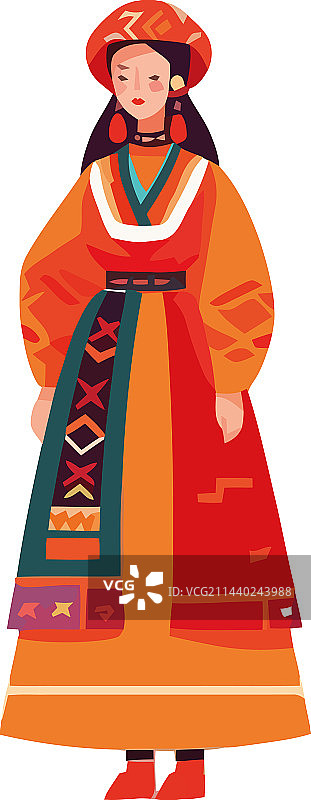 身穿传统服装的女人图片素材