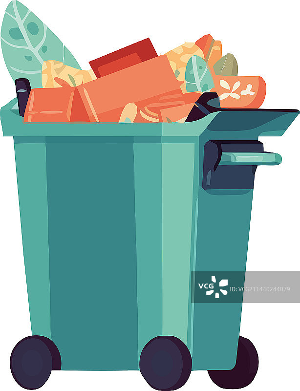 绿色垃圾箱容器设计图片素材