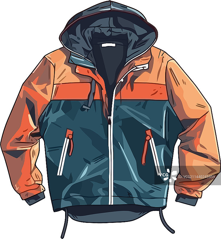 带帽冬季运动夹克图片素材