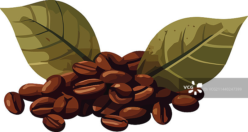 绿色背景上的有机咖啡豆标志图片素材