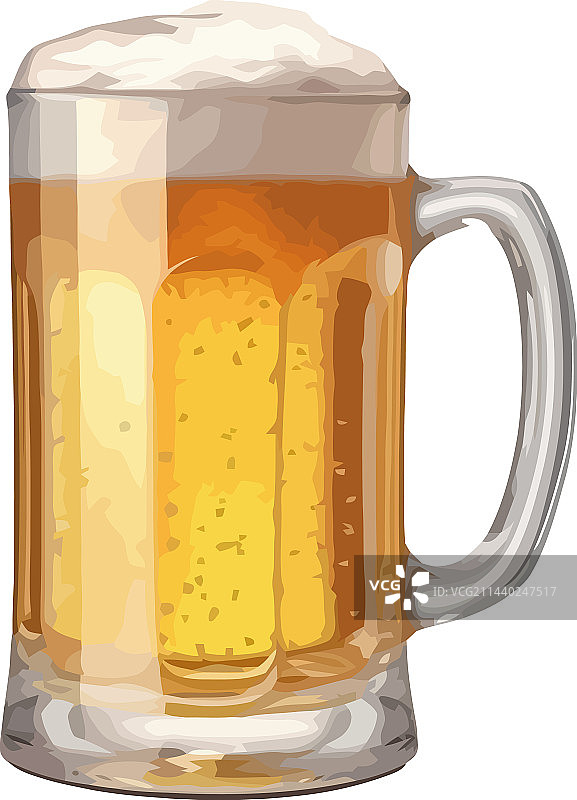 金杯中起泡的啤酒图片素材