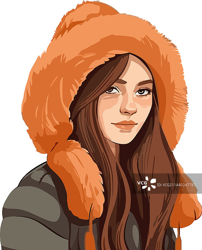 冬季时尚微笑的年轻女子图片素材