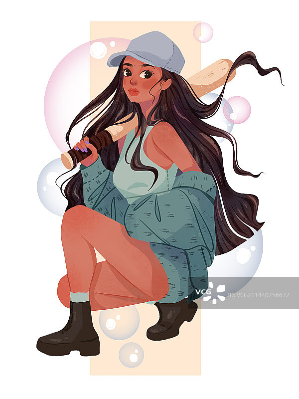 欧美风人物插画图片素材