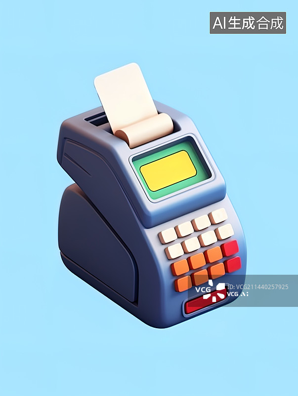 【AI数字艺术】3D刷卡机POS机图图片素材
