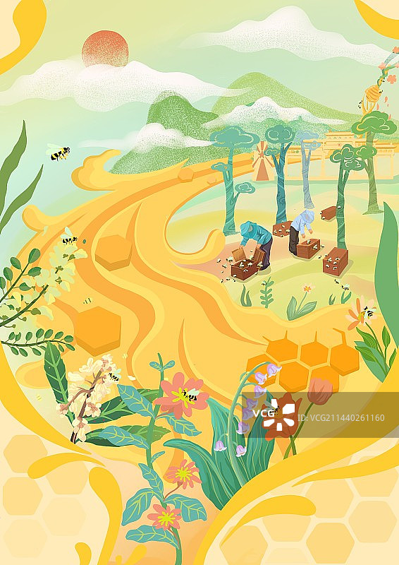 感受蜂蜜的美味图片素材