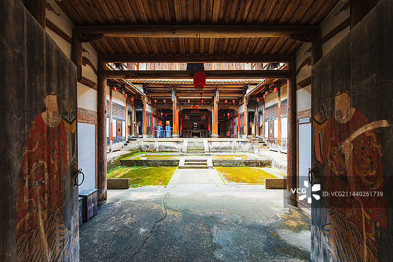 福建省三明市永安市槐南镇洋头村（安贞堡）建筑内部结构图片素材