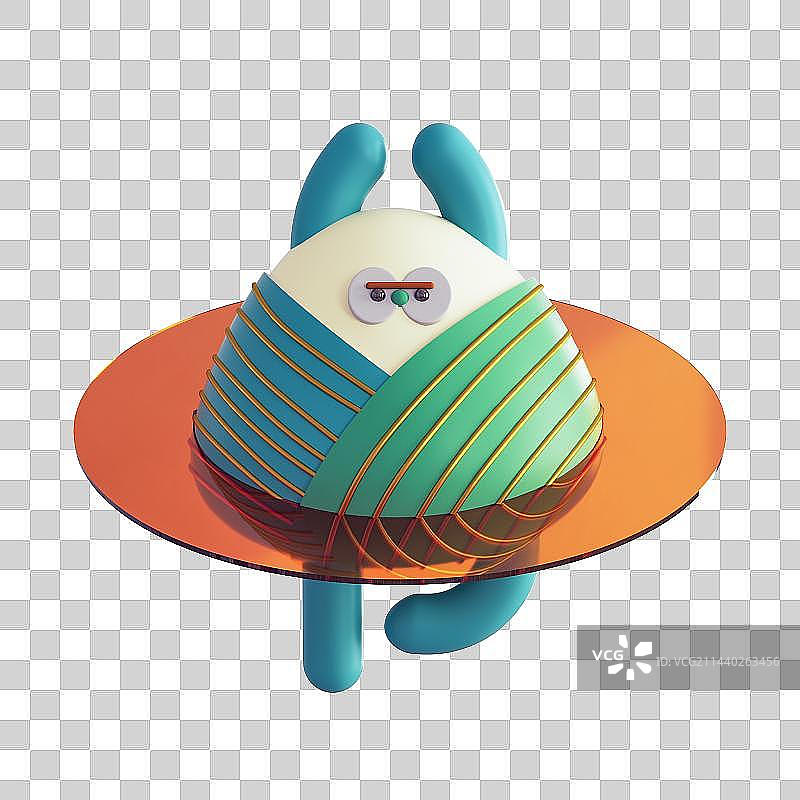 端午节粽子拟人跳芭蕾喜庆可爱活泼C4D插画图片素材