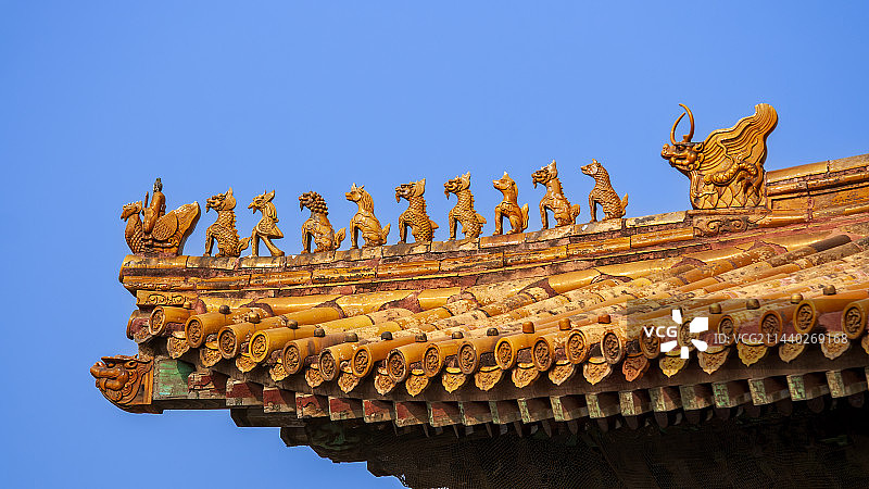 北京故宫太和殿脊兽图片素材