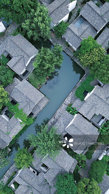 古镇航拍图片素材