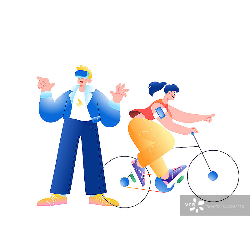 卡通宇航员职业朋友团队互联网物联网万物互联卫星信号虚拟现实体验娱乐休闲商务招商科技概念渐变矢量插画图片素材