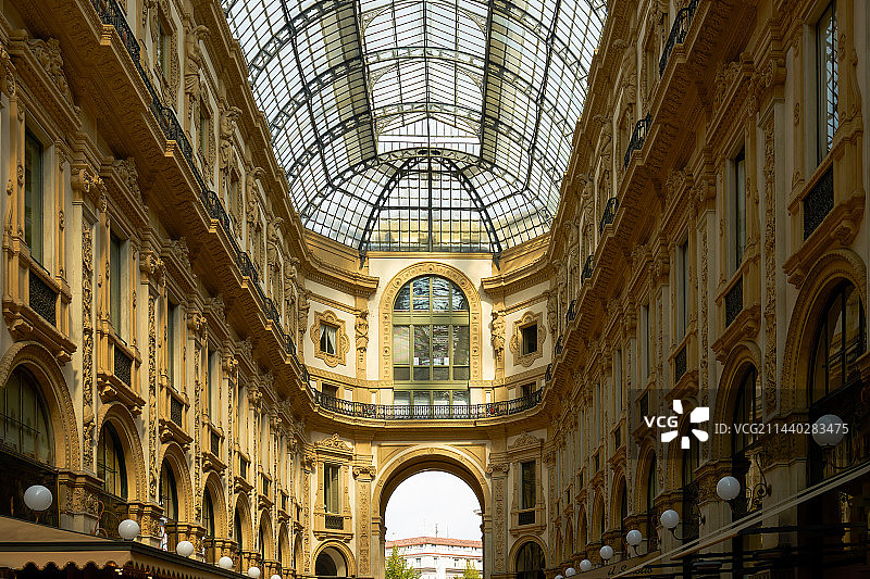 米兰，维多利亚二世拱廊，维多利奥.埃玛努埃尔二世长廊，埃马努埃莱二世长廊图片素材