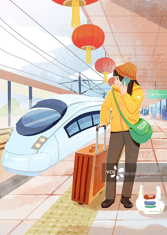 插画春运图片素材