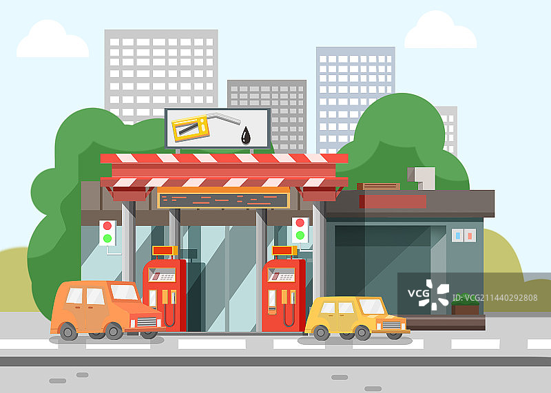 插画加油站图片素材