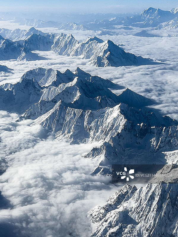 喜马拉雅山山脉航拍图片素材