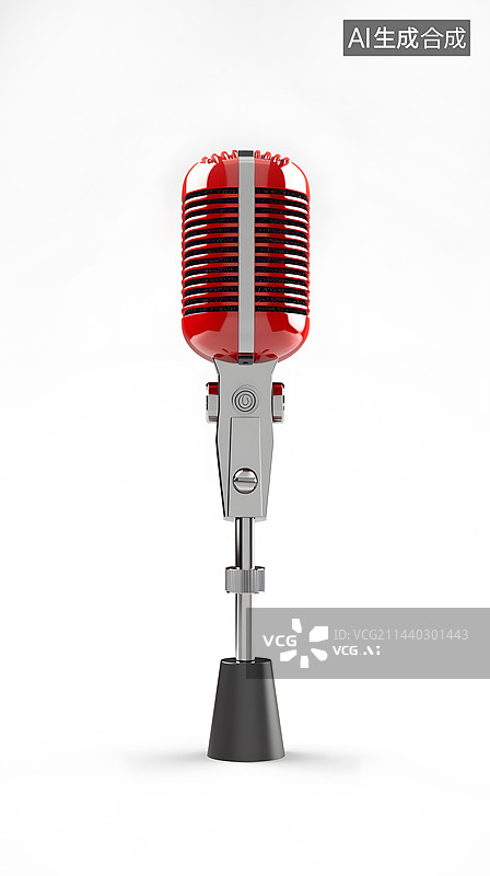 【AI数字艺术】3D三维渲染麦克风元素图片素材