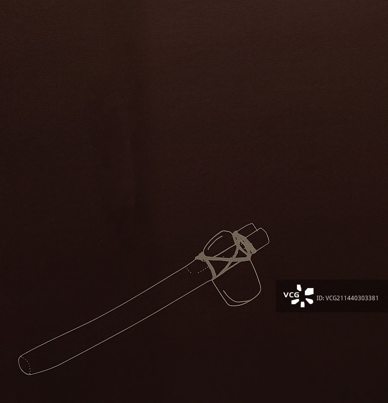 新石器时代石斧的使用方法示意图图片素材