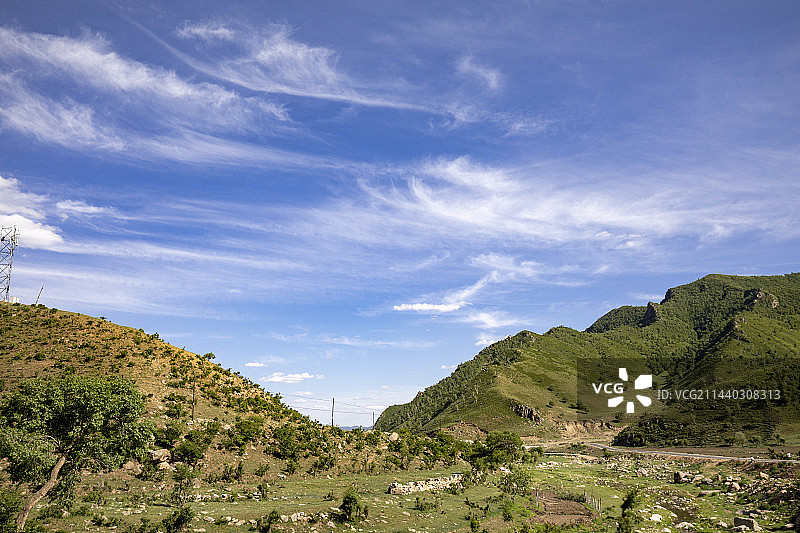 内蒙古阴山山脉大青山的宜人景色图片素材