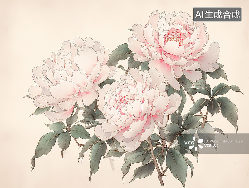 【AI数字艺术】盛开的牡丹图片素材