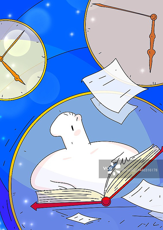 时间夏天共话故事绘本插画能妥善处理内心的欲望，就可以把时间用在更正确的地方。图片素材