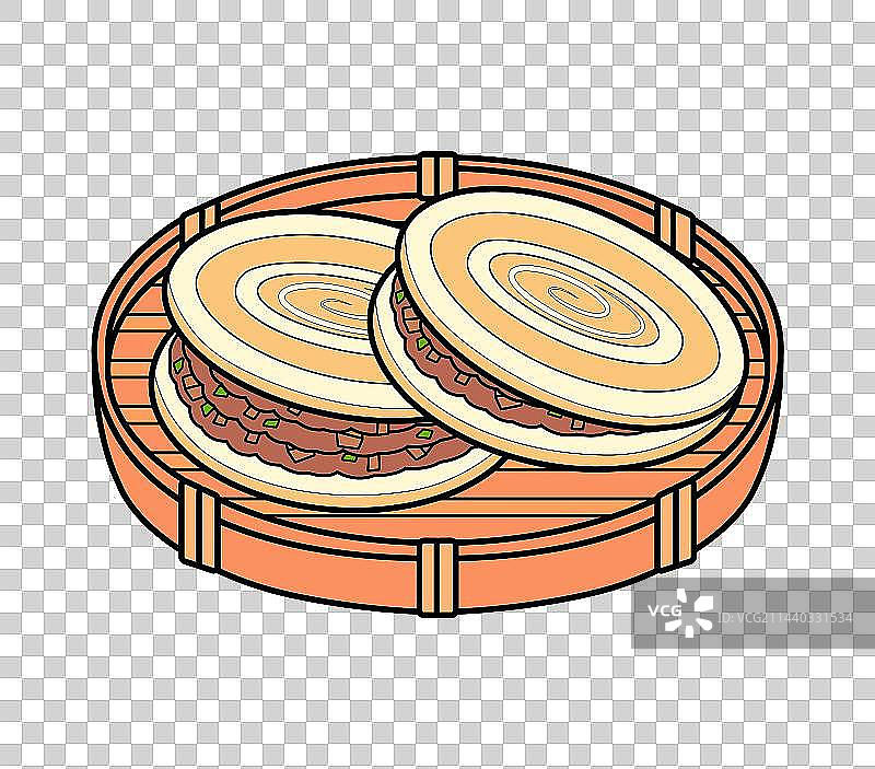 肉夹馍插画图片素材
