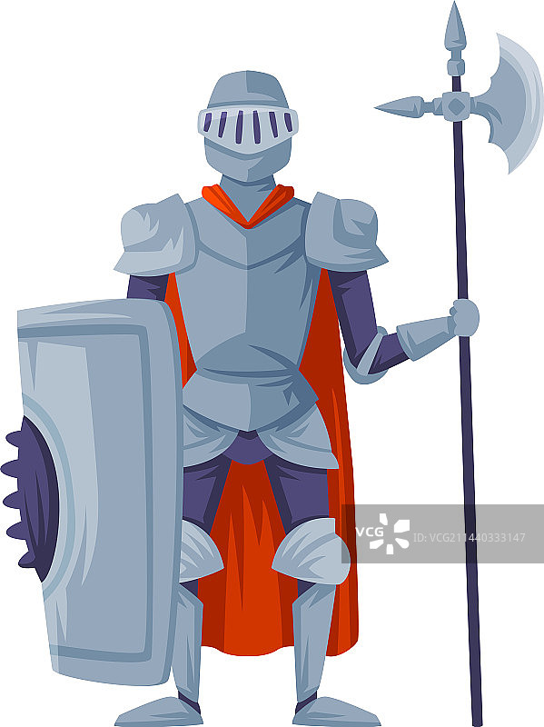 全副盔甲的中世纪骑士图片素材