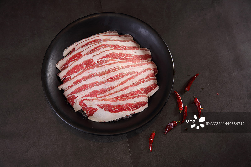 中餐食材火锅肉类肥牛肉卷肉片图片素材