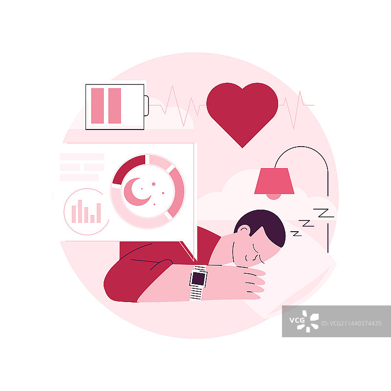 睡眠追踪抽象概念图片素材