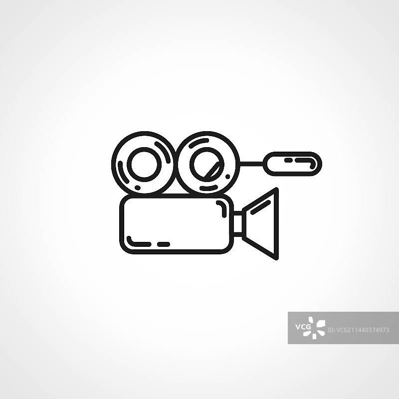 摄像机线条图标视频摄像机轮廓图标图片素材
