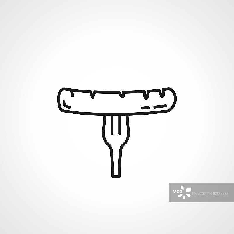 香肠叉子线性图标图片素材