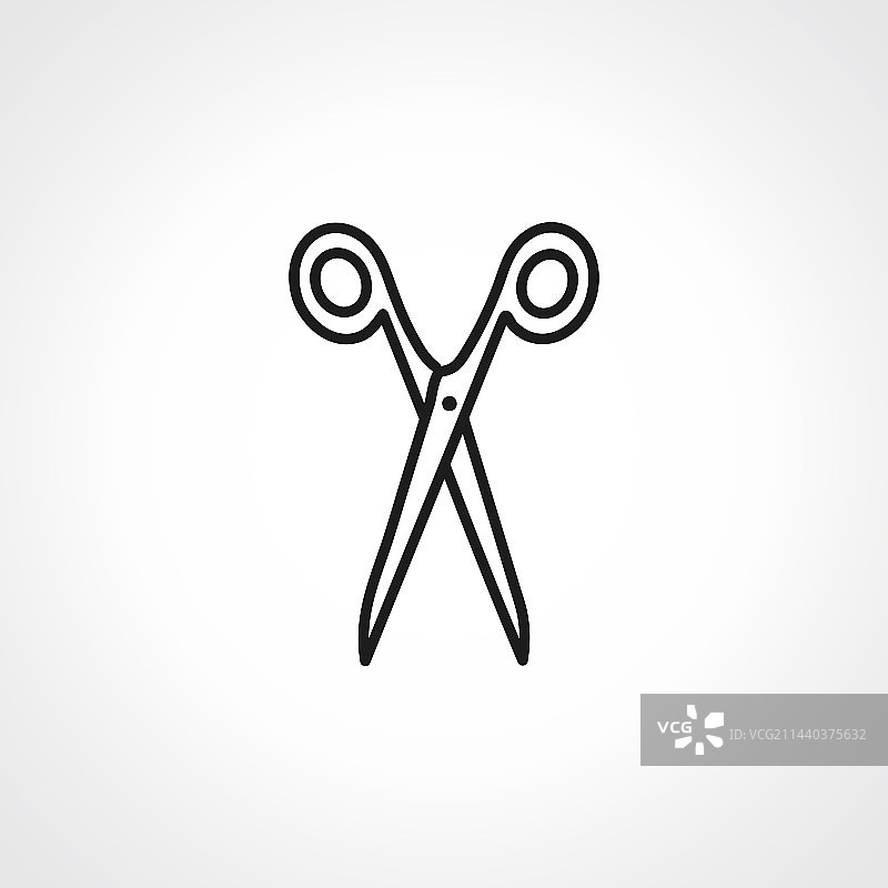 剪刀线性图标图片素材