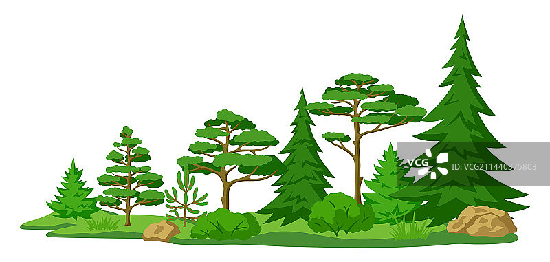 具有风格化效果的春夏森林背景图片素材