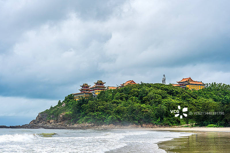 广东省阳江市阳东珍珠湾飞来寺图片素材
