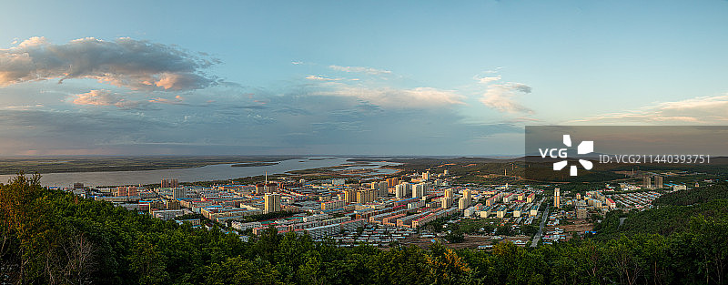 东极抚远市远眺图片素材