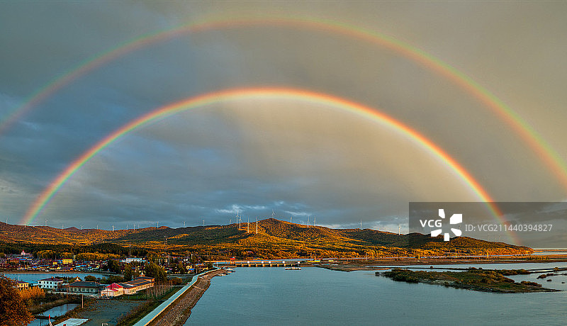 同江街津口钓鱼台和莲花河风光图片素材