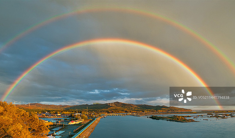 同江街津口钓鱼台和莲花河风光图片素材