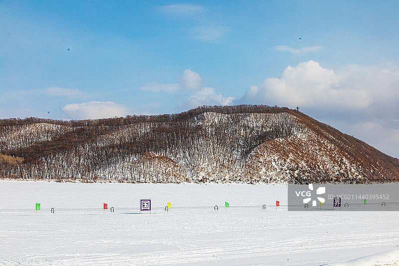 封冻的乌苏里江四排边界图片素材