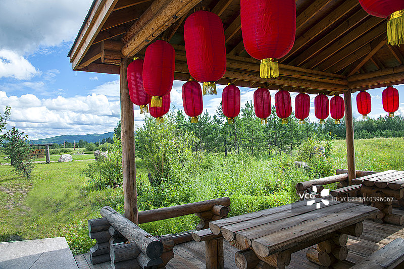 黑龙江省大兴安岭漠河北极村北极沙洲曲廊图片素材