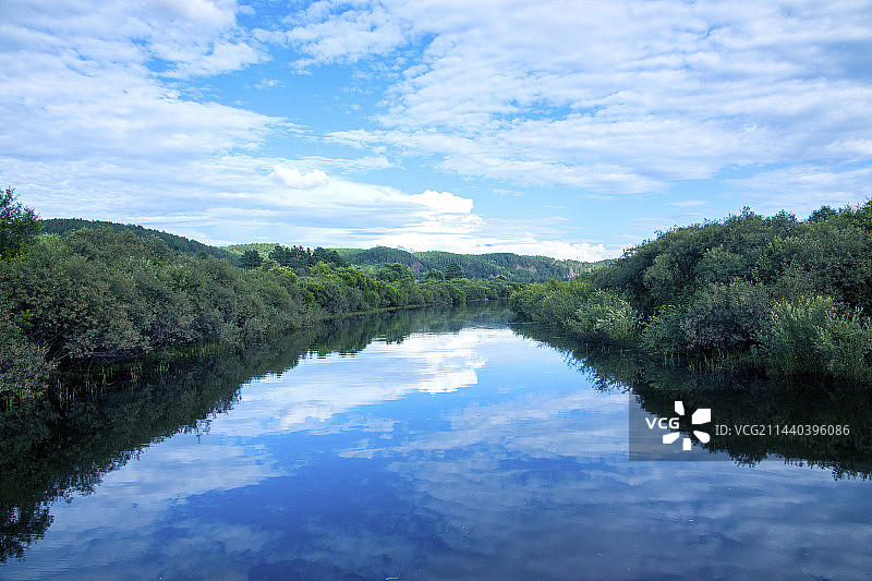 黑龙江省大兴安岭漠河北极村北极沙洲江畔两岸图片素材
