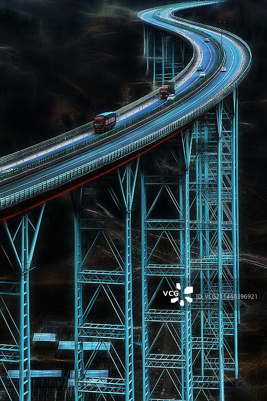 四川雅西高速甘海子高架桥图片素材